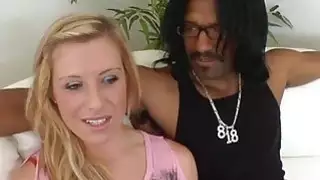 Cute horny babe Jessica Heart fucks a big black cock