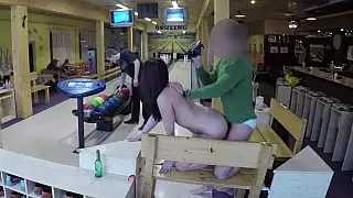 Bowling alley POV fucking